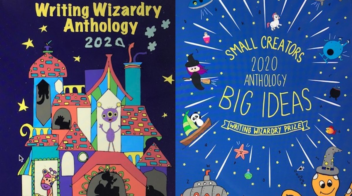 WritingWizComp's tweet photo. We have just seen the shortlist of cover designs &amp; just had to share them with you! They are amazing! They're designed by @bournemouthuni students. 
These aren't the final versions  &amp; there will be tweaks before printing.

We can't wait to see which wins!

#WritingWizardryComp https://t.co/p3lYu19a67
