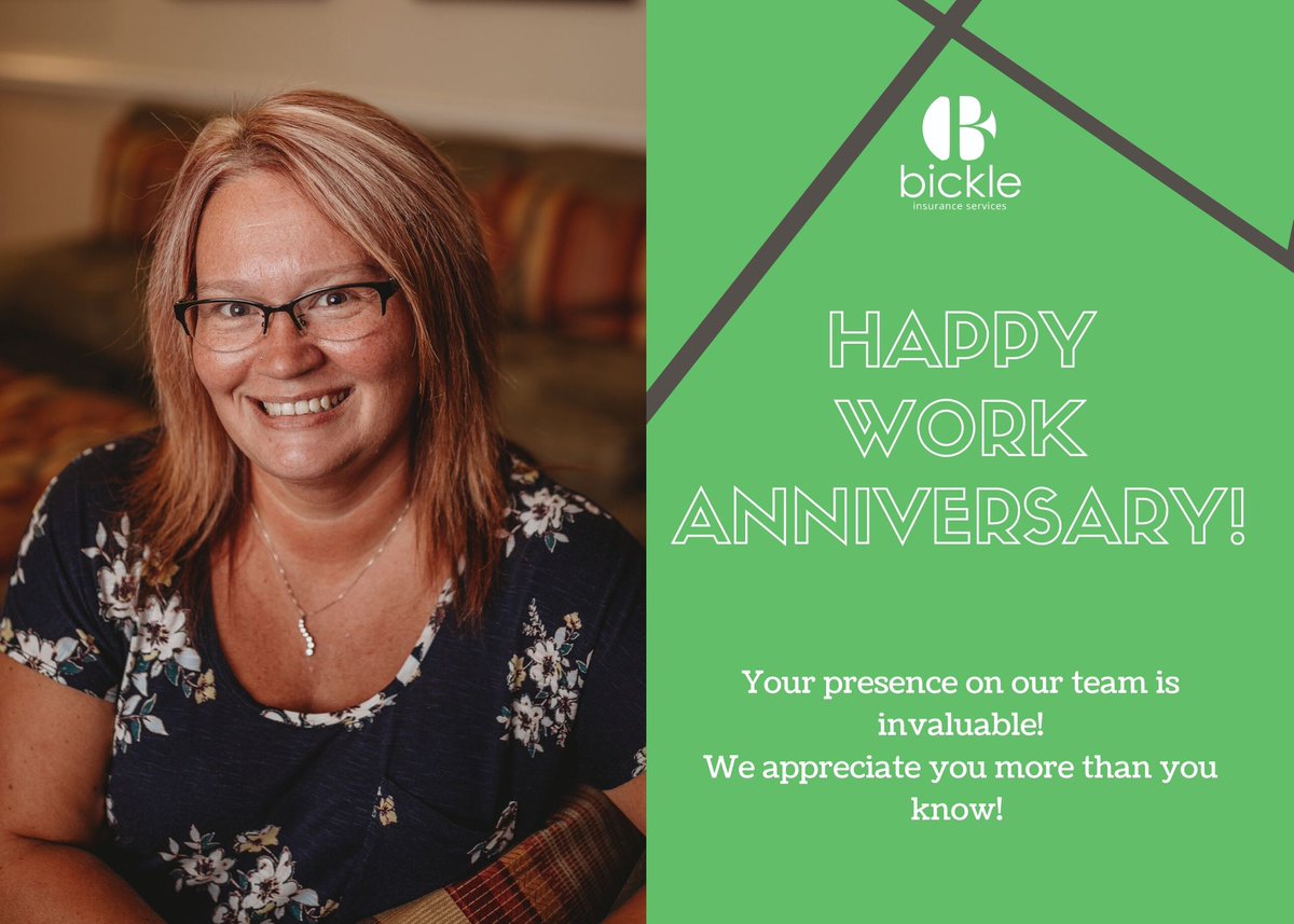 BickleInsurance's tweet image. Happy Work Anniversary Jessica! Your hard work and dedication is appreciated more than you know. Thank you for helping make our team the best it can be!