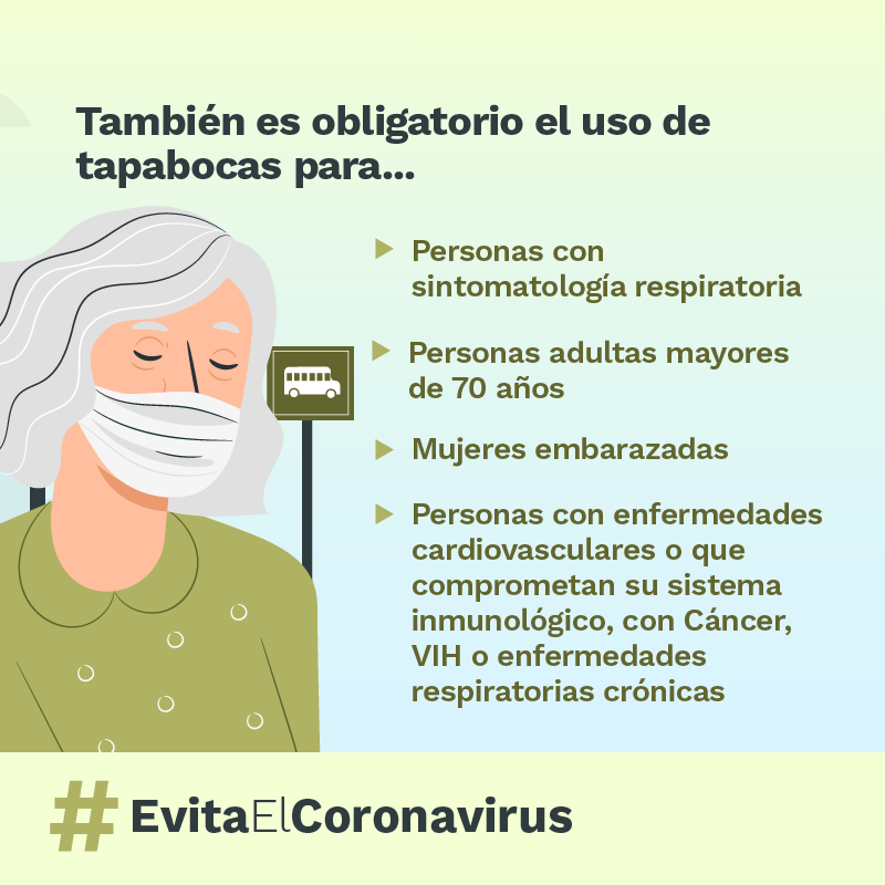 MinSaludCol's tweet photo. Si no puedes adquirir un tapabocas convencional, utiliza uno de tela, hecho en casa, para cumplir con la medida de uso obligatorio en el transporte público, áreas con afluencia masiva de personas y donde no sea posible mantener la distancia mínima de 1 metro. #EvitaElCoronavirus https://t.co/V2ZxQ0985d