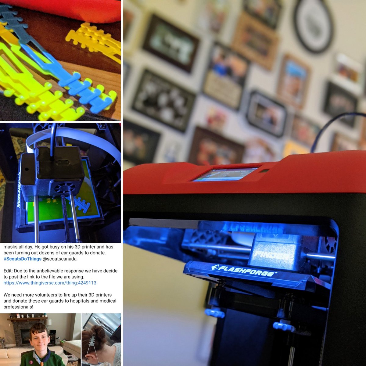 FunIn5thWithMrM's tweet image. I have two classroom 3-D printers now working full time at home printing 'Ear Guards' for our local medical staff at St. Joseph's and other hospitals around the county. Another batch of 50 from Mr. McCarty's classroom/home is almost ready!