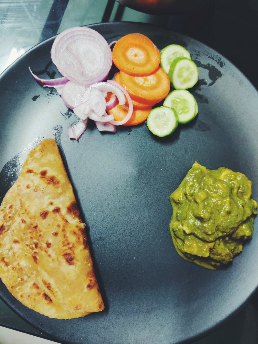 Corn Palak Paneer and Paratha #food  #cookingathome