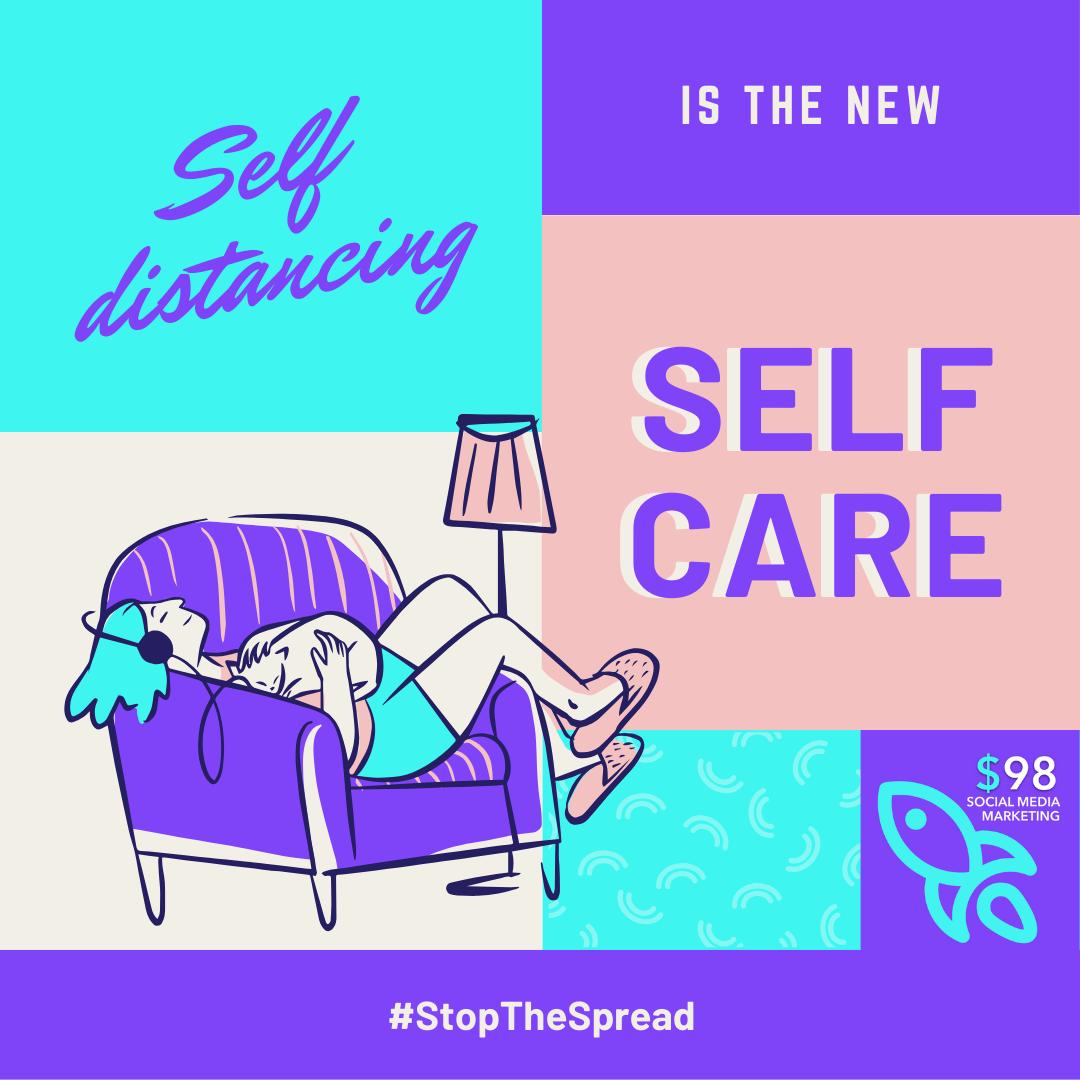 LauncherSocial's tweet photo. Self distancing is the new self care! #StopTheSpread #covid19 #coronavirus 🦠If your business needs help with their #socialmediamarketing we're doing our part to help you out right now by giving you a FREE 14-Day Trial 🚀 Click here for your #freetrial https://t.co/2uPeqfycfb https://t.co/6SI7wTO6Fc