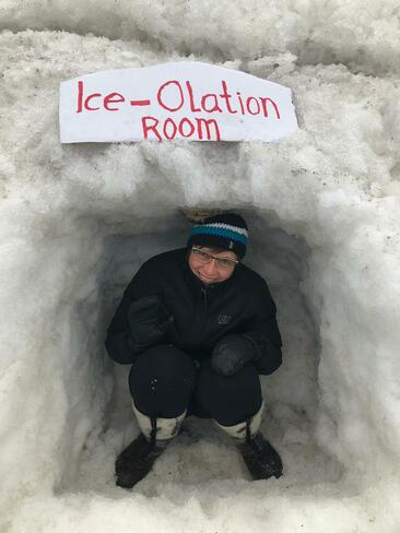 weathernetwork's tweet photo. A couple in St. John's, Newfoundland have built an 'Ice-olation' snow cave at the end of their driveway to promote #socialdistancing. Only one person allowed in at a time!

📸: Jason Letto 
#NLwx #ShareYourWeather https://t.co/MkFOkSEspO