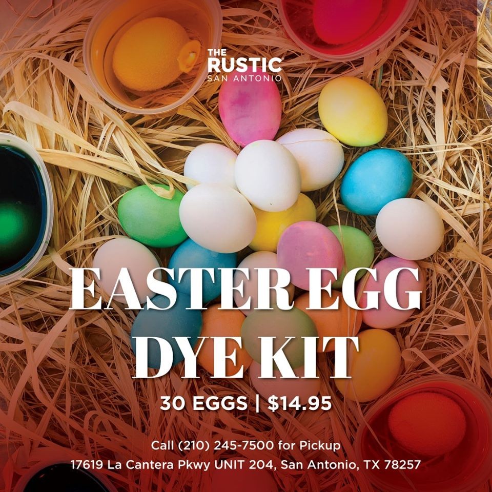 REDevelopNews's tweet image. Get their #EasterEgg Dye Kit (30 eggs/$14.99) at @TheRustic SA. You can also order their Easter #CookieKit right now for $25 &amp;amp; your #EasterMealKit (both ready-to-make or ready-to-eat).  ow.ly/GOaY30qwBA3