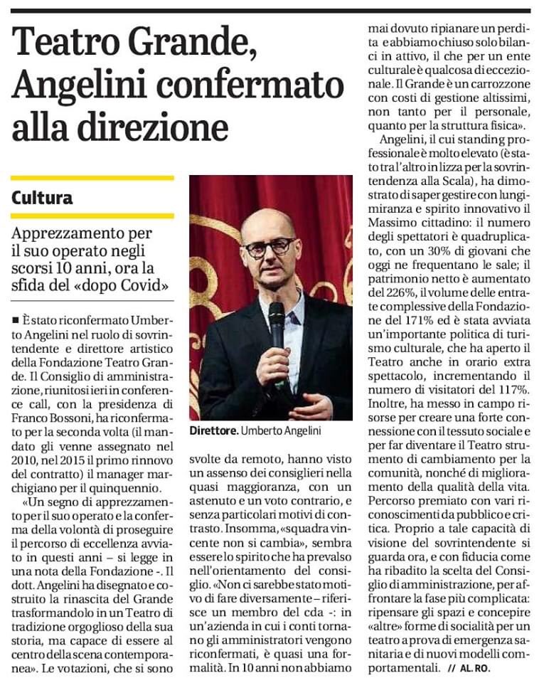 LauCastelletti's tweet photo. Riconfermato per altri 5 anni il nostro #Sovrintendente e #DirettoreArtistico Umberto Angelini al @TeatroGrande. Ottima scelta del cda @GdB_it @corrierebrescia @BresciaOggiIT https://t.co/GBa8EHXTGJ