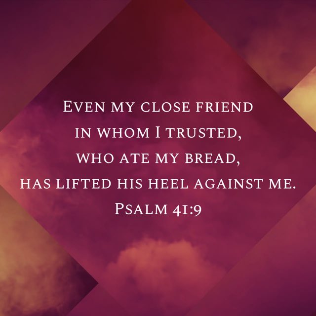 RevCalebAdams's tweet image. On this day, Jesus allowed Himself to be betrayed by a close friend to make us His close friends. #SongsoftheMessiah  bible.com/59/psa.41.9.esv