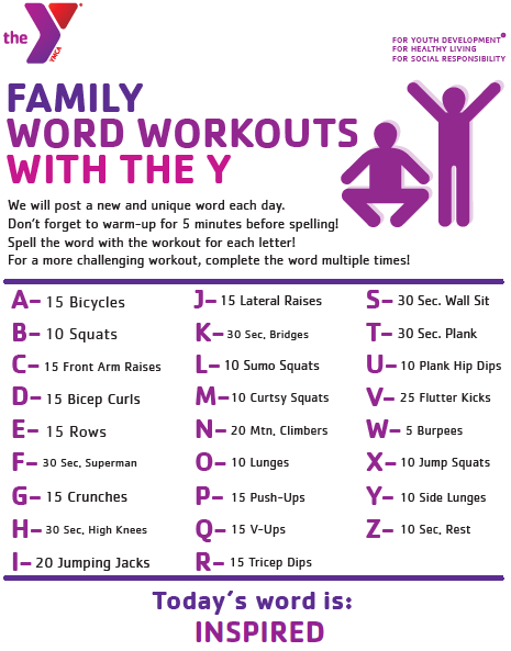 Ymca Of Delaware On Twitter Time For Another Word Workout Grab Your Family And Get Inspired Ymcade Forhealthyliving