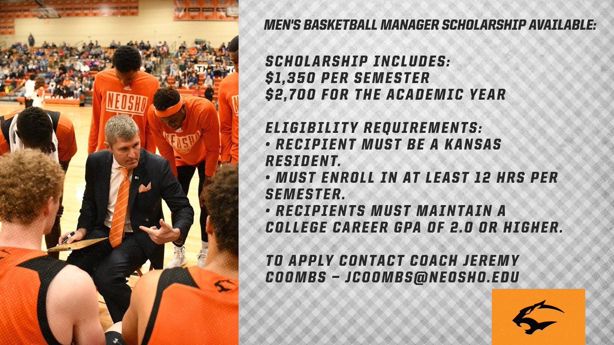 GoNeoshoHoops's tweet photo. Neosho Hoops is looking for two good managers for this upcoming year. Scholarships are available...If interested contact Coach Coombs at jcoombs@neosho.edu #SHOtime https://t.co/Nfp6lR4Fmp