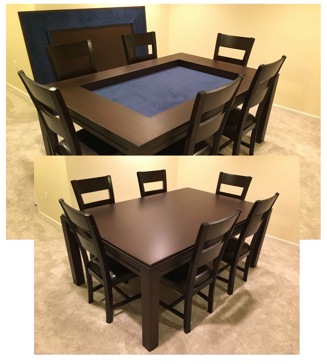 game_tables's tweet photo. A Dining Game Table lets you enjoy gaming right in your dining room--no game room needed! Order today for NO SALES TAX in April!
#RealCustomerPhoto by Ben. $1799 as shown in Sagamore Hill and Blue. Two piece dining top recommended.
https://t.co/FR5QB5oIrz https://t.co/cTOh2QVbNI