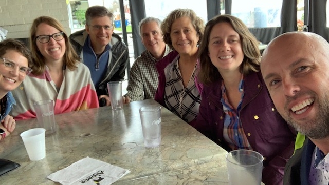 EnoRiver's tweet photo. #TBT to when we could gather: we had lunch with our partners at @TriangleLand and @Ellerbecreek We dreamed big about shared priorities, partnerships, and how to protect land & water in the Triangle for you to enjoy! Sigh. #UpstreamMatters https://t.co/k9ITtPSAe9