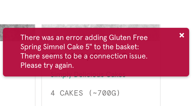 tsceskina's tweet photo. @farmdrop Hi, I keep on getting this error no matter what product I add to the basket. https://t.co/9saxBT5wTY