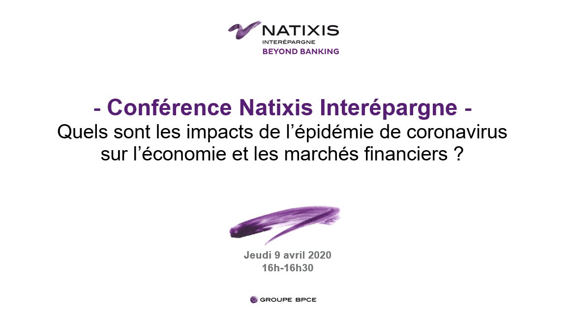 NatixisIE's tweet photo. #Coronavirus [REPLAY] 🎙️ Redécouvrez notre conférence sur les impacts de l’épidémie de #Covid19 sur l’#économie et les #marchésfinanciers avec @phil_waechter  et @teixeira_nun
📽️ https://t.co/l6Z9Vxwep9 https://t.co/nr7jbZYTUA