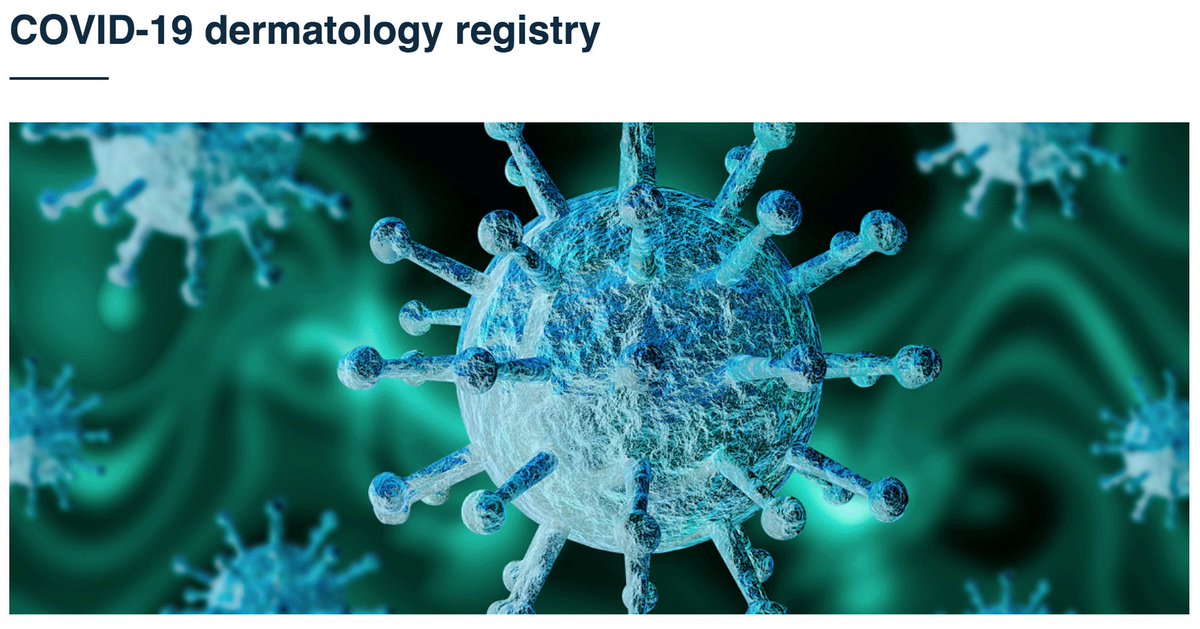 3/n: International  #COVID19 Dermatology Registry led by  @DrEstherFreeman  @AADskin Looking for:1.  #COVID19 pts who develop  #skin findings2.  #dermatology pts who develop  #COVID19h/t  @DrStevenTChen  #dermtwitter