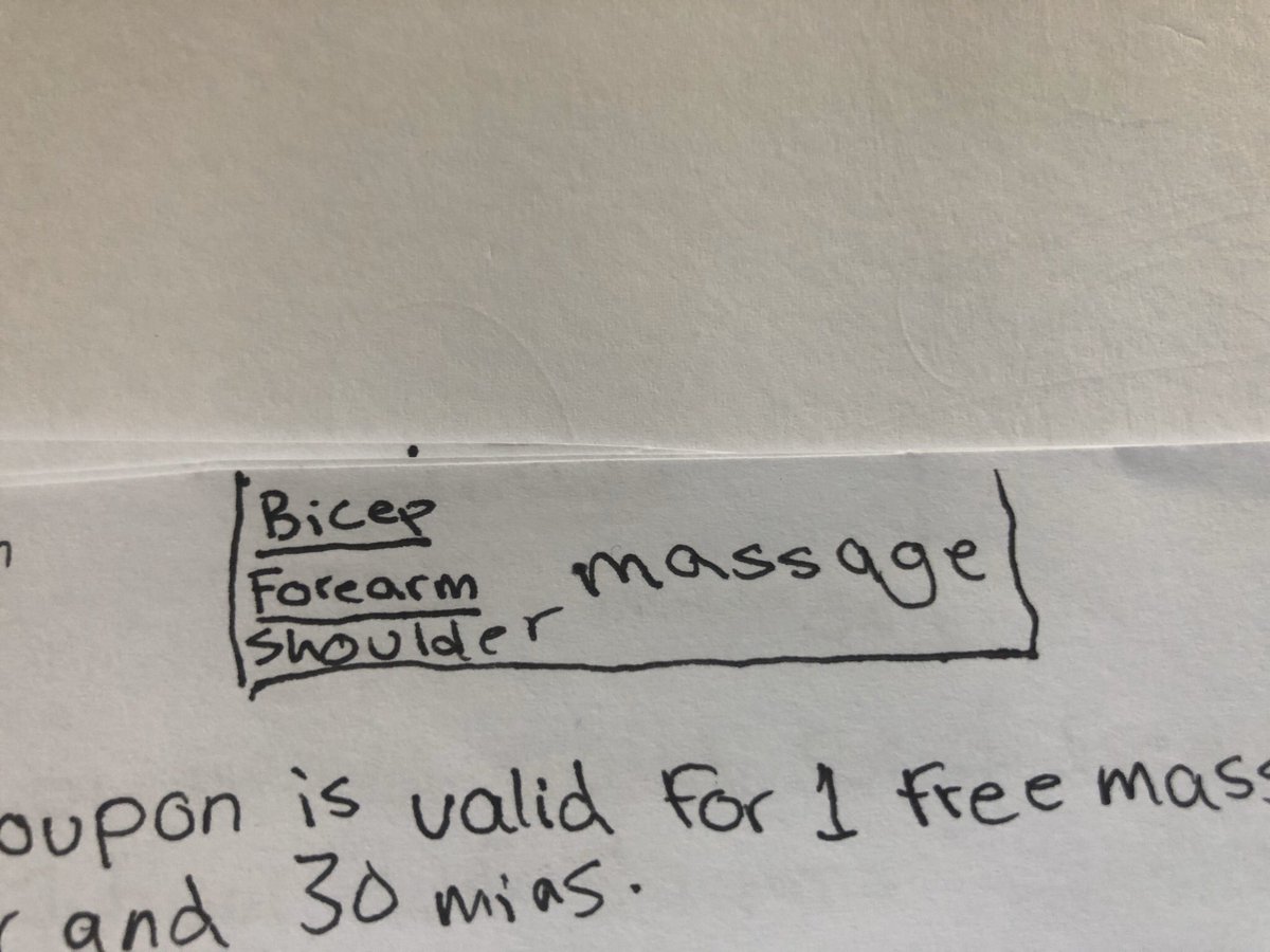 Then the final massage coupons become very, very, oddly specific.