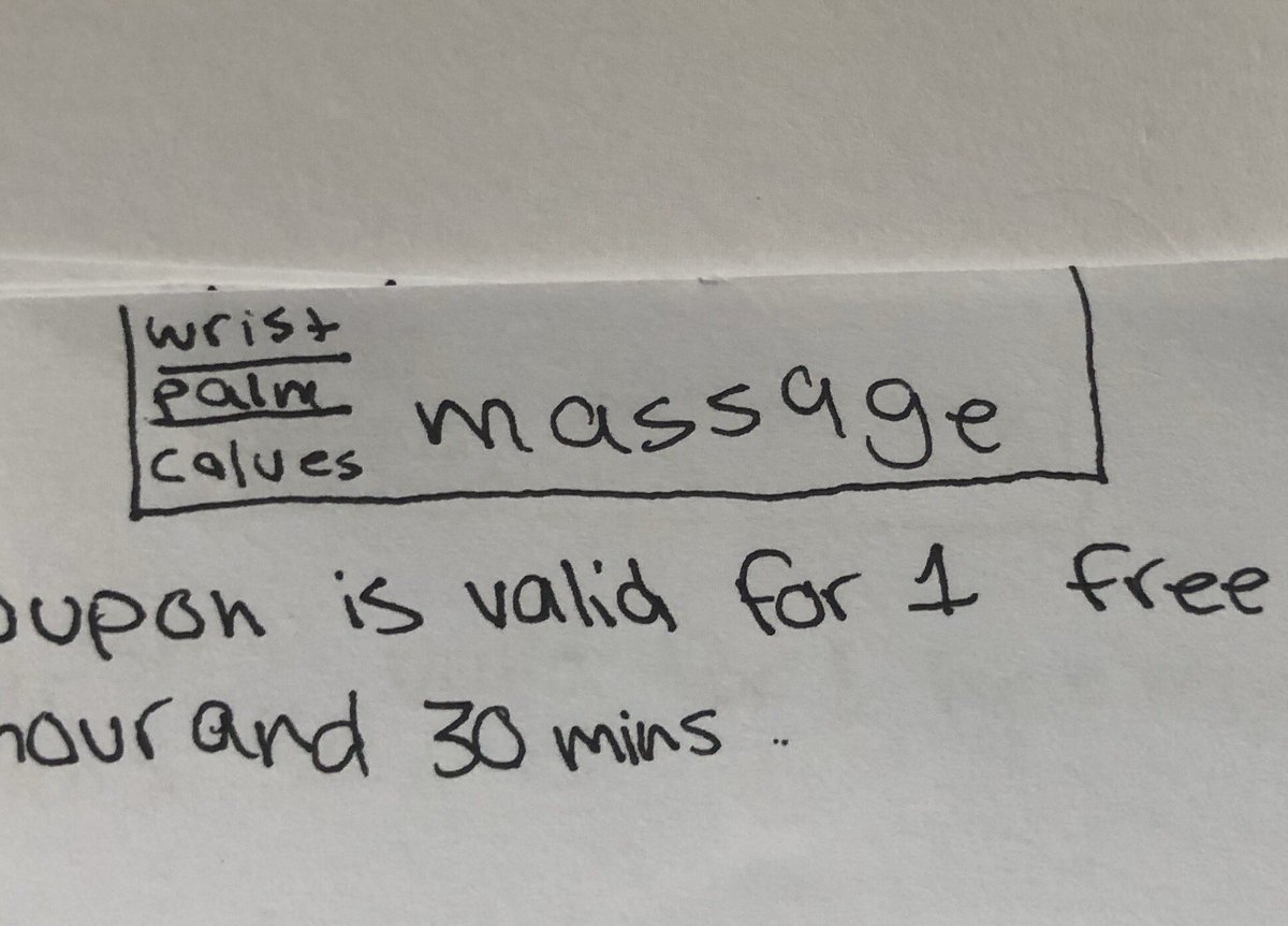 Then the final massage coupons become very, very, oddly specific.