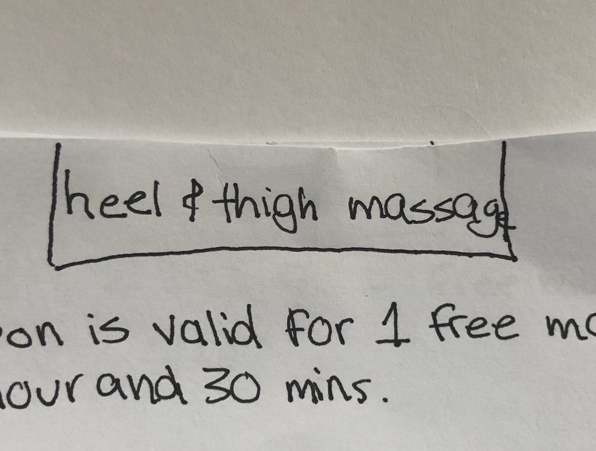 Then the final massage coupons become very, very, oddly specific.