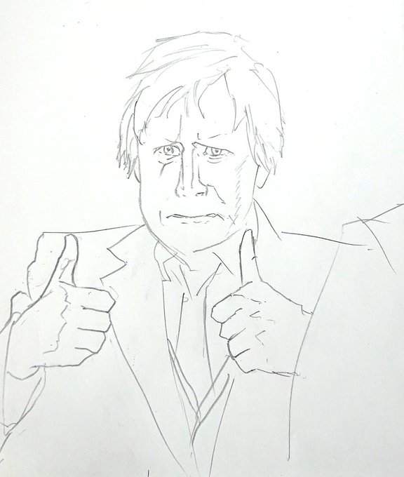 これは昨日突然似顔絵の練習がしたくなったので描いたボリス・ジョンソン 