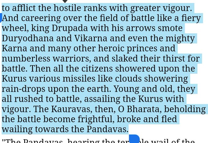 Now to my favorite topic, Karna's cowardice and fleeing from battle.1. Karna fled from Drupad2. Karna fled from Gandharvas leaving his BEST friend (indebted one) to die at the hand of Gandharvas3. He never went back to release Duryodhan
