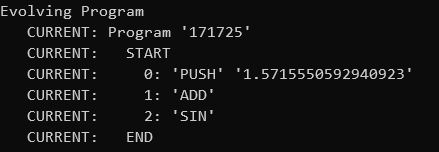 I gave it an instruction that will give it float PI but it still prefers to evolve its own constants.... cos(x)=