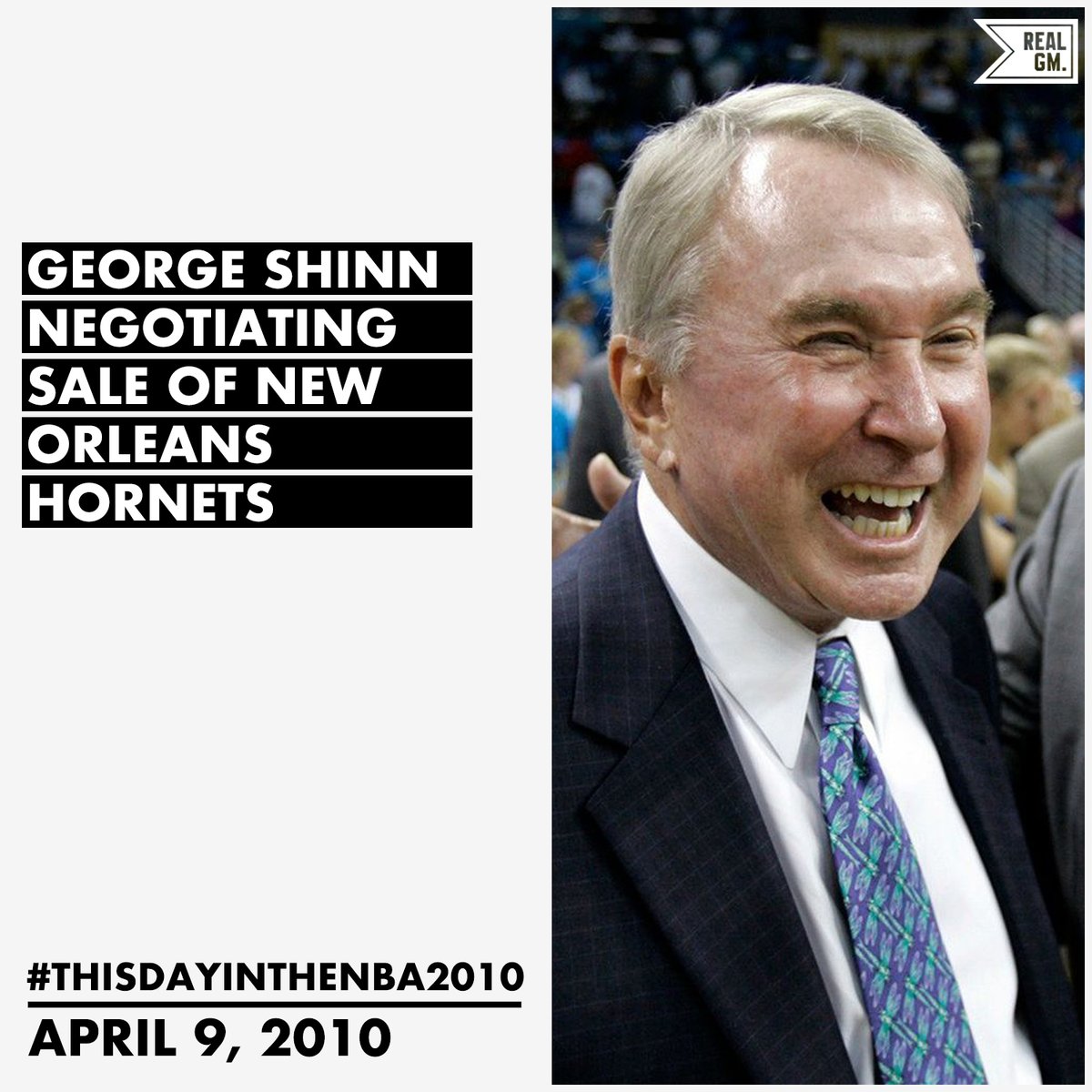  #ThisDayInTheNBA2010April 9, 2010George Shinn Negotiating To Sell New Orleans Hornets https://basketball.realgm.com/wiretap/203188/George-Shinn-Negotiating-To-Sell-New-Orleans-Hornets