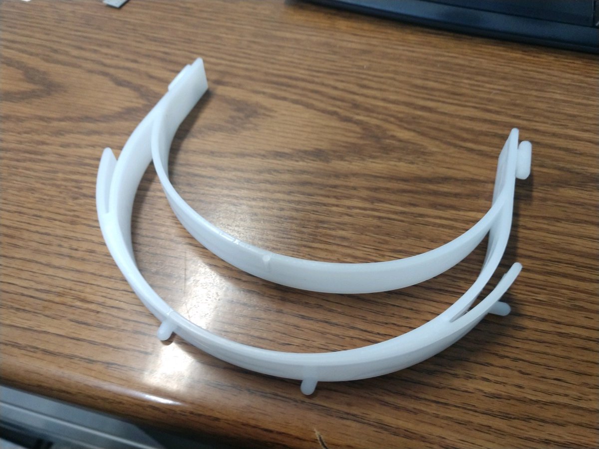 smartereveryday's tweet image. Face shield Injection molded part 001 (for us).
This is the biggest of deals.