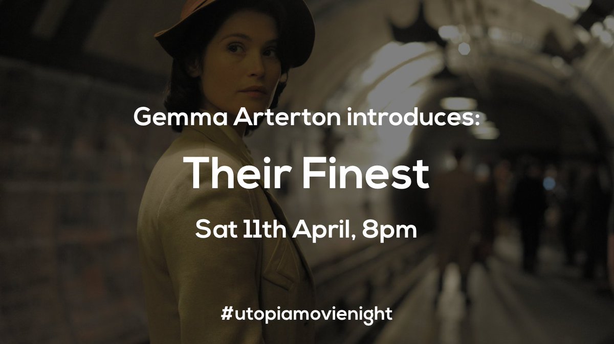Saturday night is going to be a rather special #utopiamovienight as we have the wonderful Gemma Arterton introducing 'Their Finest' live via zoom. So if you want to meet Gemma and ask her a question, join us here - medium.com/@WeAreUtopians… #gemmaarterton