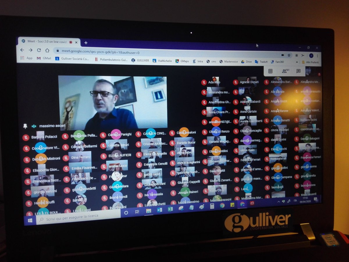 GulliverModena's tweet photo. #soci in #diretta #online aggiornamenti #COVIDー19 con il #presidente @massimo_ascari @GulliverModena Grazie per la #partecipazione ai 150 #sociabordo #noicisiamo @legcoopsociali https://t.co/92RYV3w345