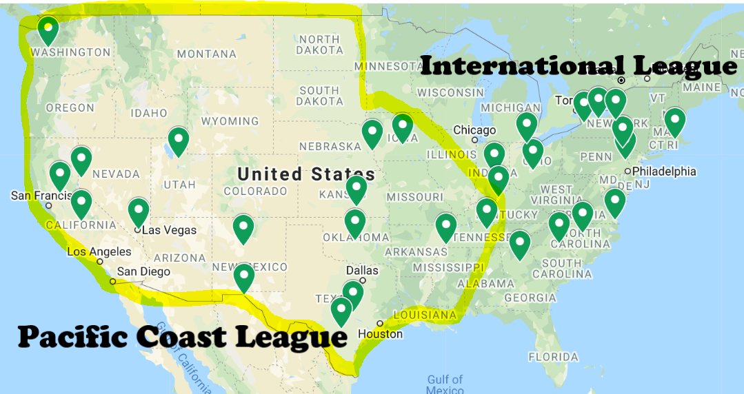 2. AAA - this classification includes 2 affiliated leagues: The International League (only contains teams from 1 country) The Pacific Coast League (most teams not on Pacific Coast)The Mexican League is also classified as AAA but is not properly affiliated. GOT IT? 
