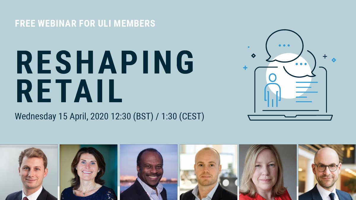 Don't forget to register for the next ULI Europe #webinar on Reshaping Retail! Find out more about our fantastic line up of speakers here bit.ly/2RnrFMI