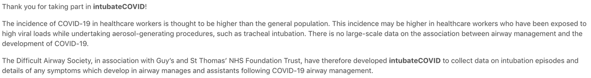 4/n:  @IntubateCovid: Global registry tracking outcomes of anesthesia providers caring for  #COVID19 pts  @PennMedicine  @PennAnesthesia  @PennLDI Senior Fellow  @neumanmd leading U.S. coordination https://intubatecovid.knack.com/registry#project-details/