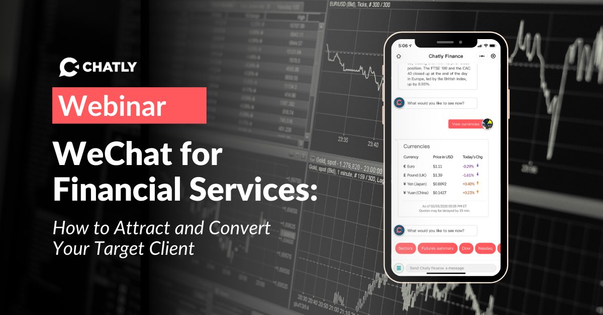 After COVID-19 there is no question - financial services firms that want to succeed in the China market must undergo digital transformation, and the best place to do that is WeChat. Learn more:zoom.us/webinar/regist…
#financialservices #investing #personalbanking #chineseconsumer
