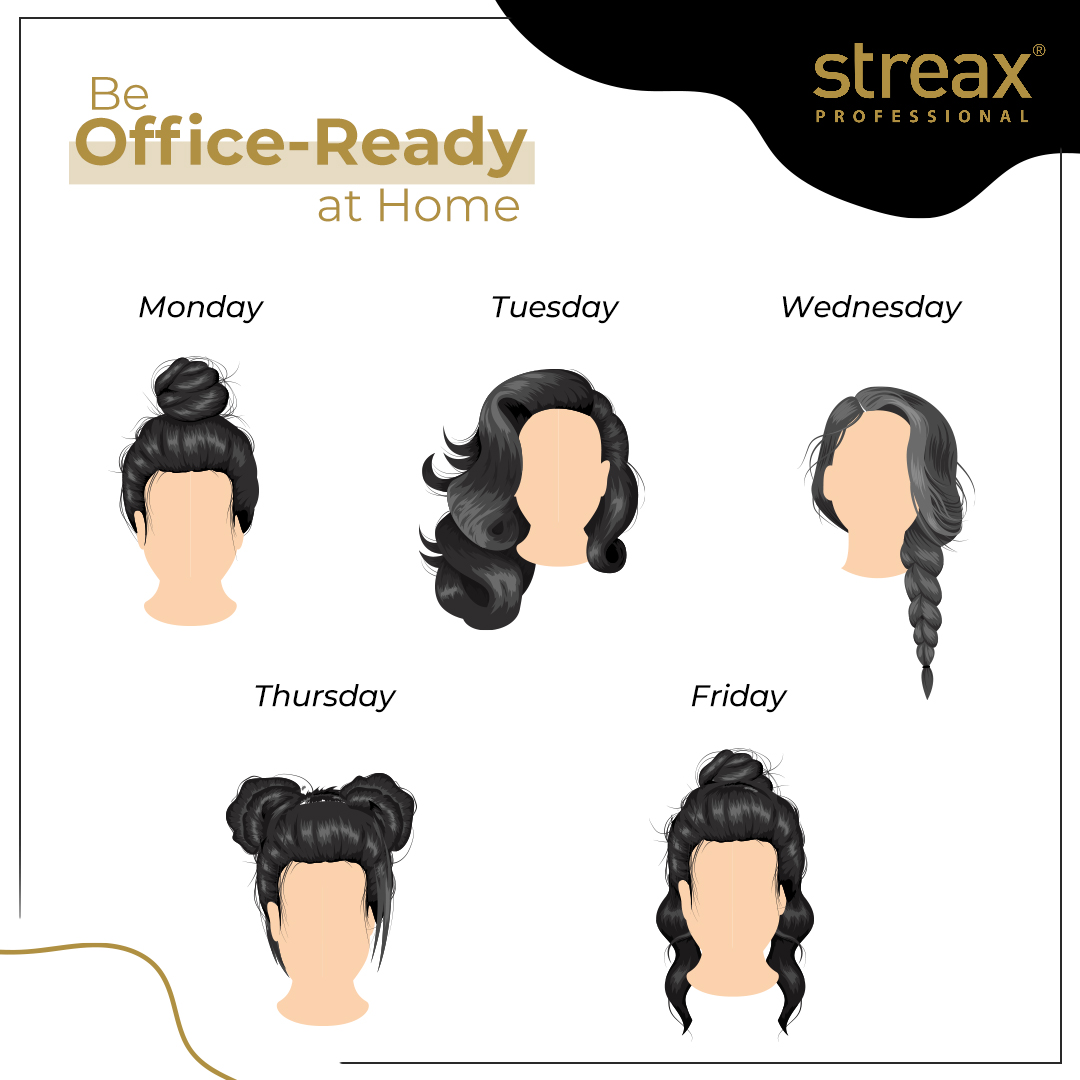 Streax_Pro's tweet photo. Maintain your smart &amp; professional look at every video conference meeting for work. Save these easy-to-do hairstyles to your collection and make an impression. #SelfCarePro #StreaxPro
.
.
#StayAtHome #StayHealthy #FightCorona #BeatCorona #SelfCare #IsolationDiaries #HairDiaries https://t.co/D3AWi256KM