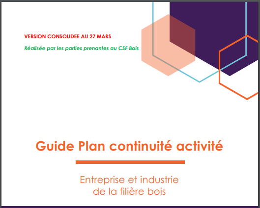 _FCBA's tweet photo. 📣Sortie du Guide Plan continuité activité #PCA pour les entreprises de la filière #Bois et #Ameublement élaboré par FCBA et les membres du #CSFBois #BonnesPratiques ➡️https://t.co/qlUysBHzJE https://t.co/pGg4sGtLkc