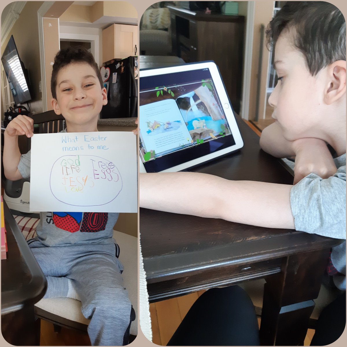 JessicaRego10's tweet photo. Jonah and I really enjoyed listening and reading along to "God gave us Easter " thank you @sousa_abc for sharing this amazing book! https://t.co/z6yZz0AFS1