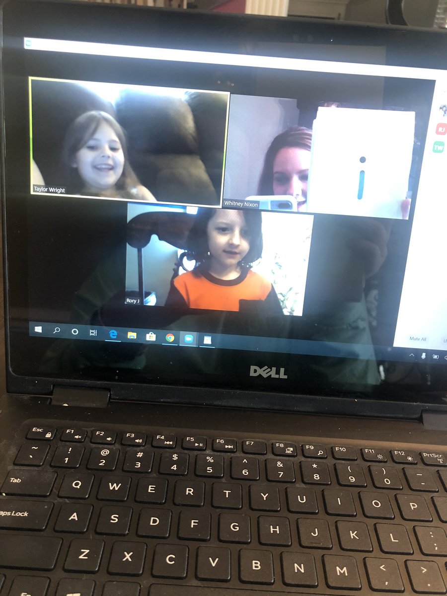 wqnixon's tweet photo. Teaching kindergarten from the dining room again today! I decided to get 4 groups in and a one-on-one. Love seeing those sweet faces! โค๏ธ #alschoolscontinueteaching #acsstrong #acslimitless https://t.co/pMCHDMn2FL