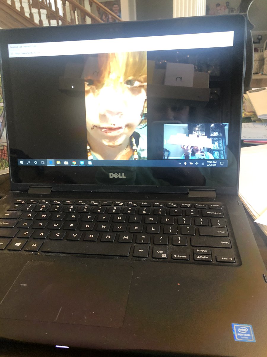 wqnixon's tweet photo. Teaching kindergarten from the dining room again today! I decided to get 4 groups in and a one-on-one. Love seeing those sweet faces! โค๏ธ #alschoolscontinueteaching #acsstrong #acslimitless https://t.co/pMCHDMn2FL