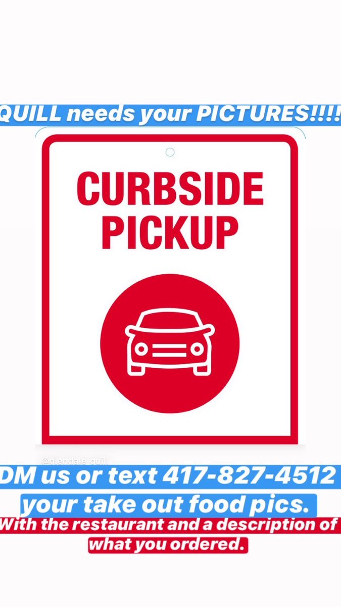 Glendale_Quill (@glendale_quill) on Twitter photo DM us on Insta <a href="/glendale_quill/">Glendale_Quill</a> or text 417-827-4512 your take out food. We won’t judge how many times you’ve done curbside pick up during the shutdown. 🤔😅 <a href="/GHSstuco/">GHS Student Council</a> <a href="/GHSEvents/">Glendale High School</a> @MrJoshGroves @TeenaLaurie DM us on Insta <a href="/glendale_quill/">Glendale_Quill</a> or text 417-827-4512 your take out food. We won’t judge how many times you’ve done curbside pick up during the shutdown. 🤔😅 <a href="/GHSstuco/">GHS Student Council</a> <a href="/GHSEvents/">Glendale High School</a> @MrJoshGroves @TeenaLaurie