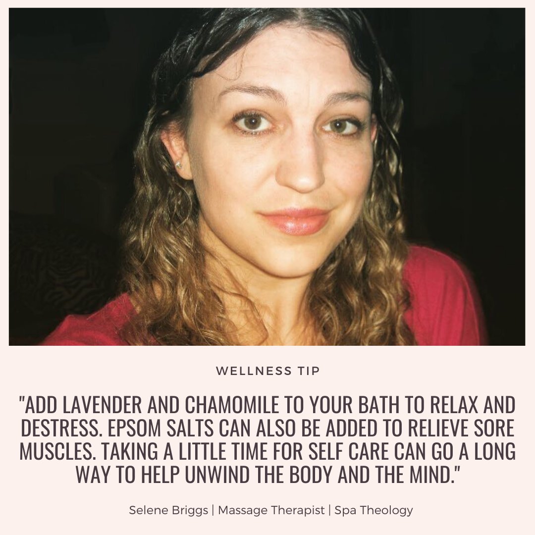 ismspa's tweet photo. Wellness Tip of the Day: Massage Therapist, Selene Briggs, uses essential oils for a wellness soak. What a great way to spa at home!

If you are enjoying these wellness tips, please consider donating a virtual tip to the Spa TheraTips employee relief fund: https://t.co/bg7qvJzaty https://t.co/Yybcpy4z8a