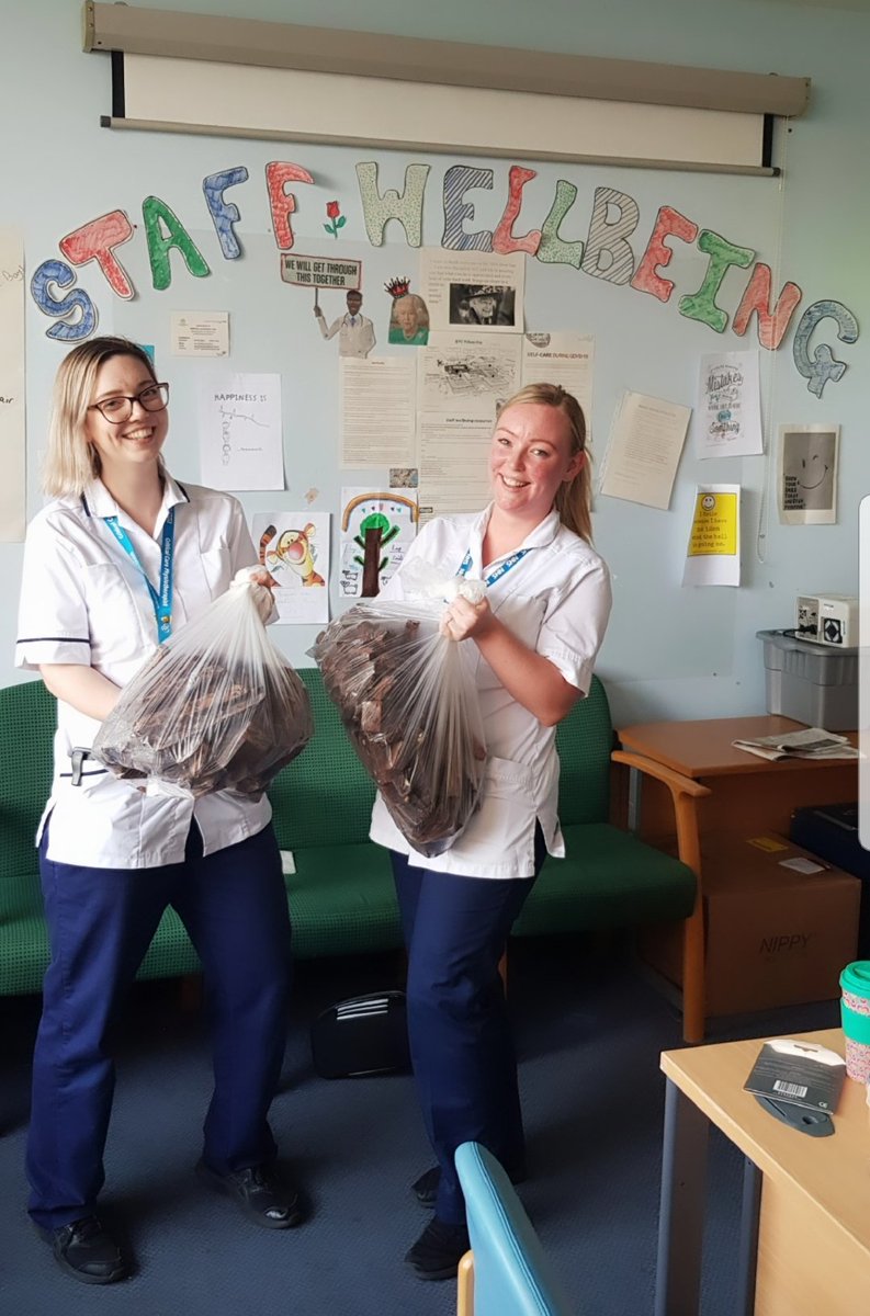 Thank you so much <a href="/BeestonBrownie/">Beeston Brownies</a> for our treats! The respiratory physio team and all of our inpatient therapy colleagues thoroughly enjoyed them this afternoon! Just what we needed 😋 #staffwellbeing