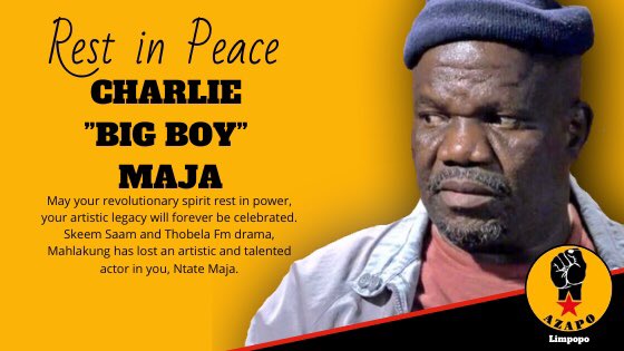 AZAPO in Limpopo conveys it's deepest and heartfelt condolences to the family, friends, <a href="/SkeemSaam3/">OFFICIAL Skeem Saam 14</a> and <a href="/ThobelaFMYaka/">#ThobelaFMSEMA</a> Mahlukung cast on the passing of Ntate Maja.

We will forever cherish your artistic talent you have blessed us with both on TV and on Radio. #RIPCharlesMaja