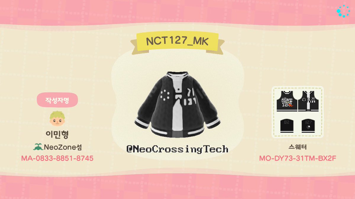 boom (꿈) jacket QR code - mark version↳ by  @NeoCrossingTech  #AnimalCrossing    #NeoZone @NCTsmtown_127  #NCT127