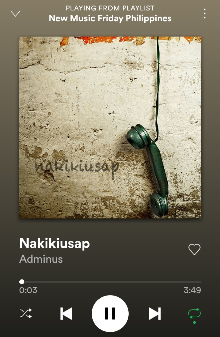 iamcarrielopez's tweet photo. Congratulations @Adminusph on your newest single 🎶

Kindly check this out on Spotify 📲🎧
https://t.co/H9PM9KASte

nasa New Music Friday playlist din!

#Adminus ➕➖ [ad•mee•nus] https://t.co/8n9azWVOKs