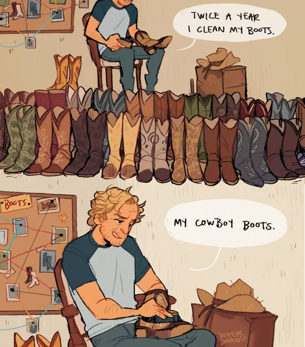 cleaning the boots for all the wonderful season 2 cowboy close-ups ?✨ #CarMastersRustToRiches #dozerdraws 