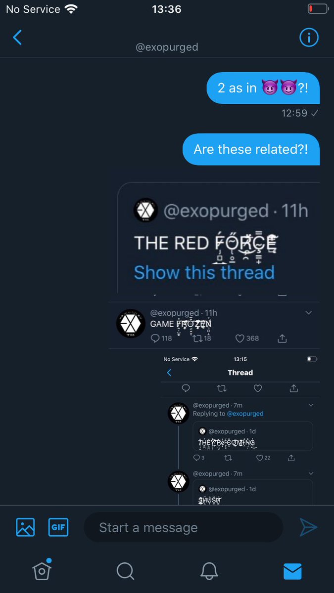 Y’all  #exopurge! I think these are x-xiu and x-ksoo talking (and they r trying to find the liar?) that’s why the font is glitched, I think it’s them because their powers were written with the glitched font (force and frozen), op is also often talking about number 2 so I wonder...