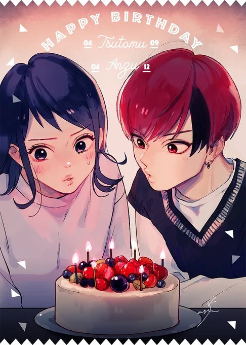 ?HAPPY BIRTHDAY?
  勉 (4/9) and 杏 (4/12)

#絶対に付き合ってはいけない3B男子 