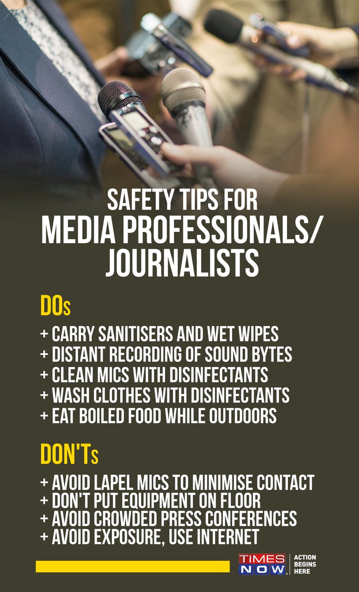 DOs and DON’Ts for Media Professionals/Journalists amid Corona scare. Stay alert, stay safe! |  #ContainmentZoneLiveReport