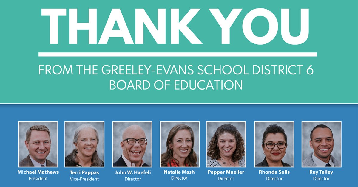 greeleyschools's tweet photo. Your District 6 Board of Education wants to recognize the staff, students, parents, guardians &amp; community members who have come together to ensure our students can access learning and have what they need to continue their education. You are appreciated! https://t.co/2cKDnqsPjJ https://t.co/r9dGzKKdje