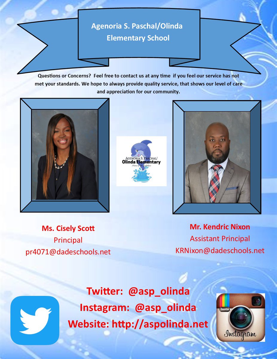 mscisely's tweet photo. The administrative team of A.S.P./ Olinda ES is here for you! #distancelearningmatters @CROJPACE3 @MDCPSCentral @MDCPS https://t.co/55Rr38OIFI