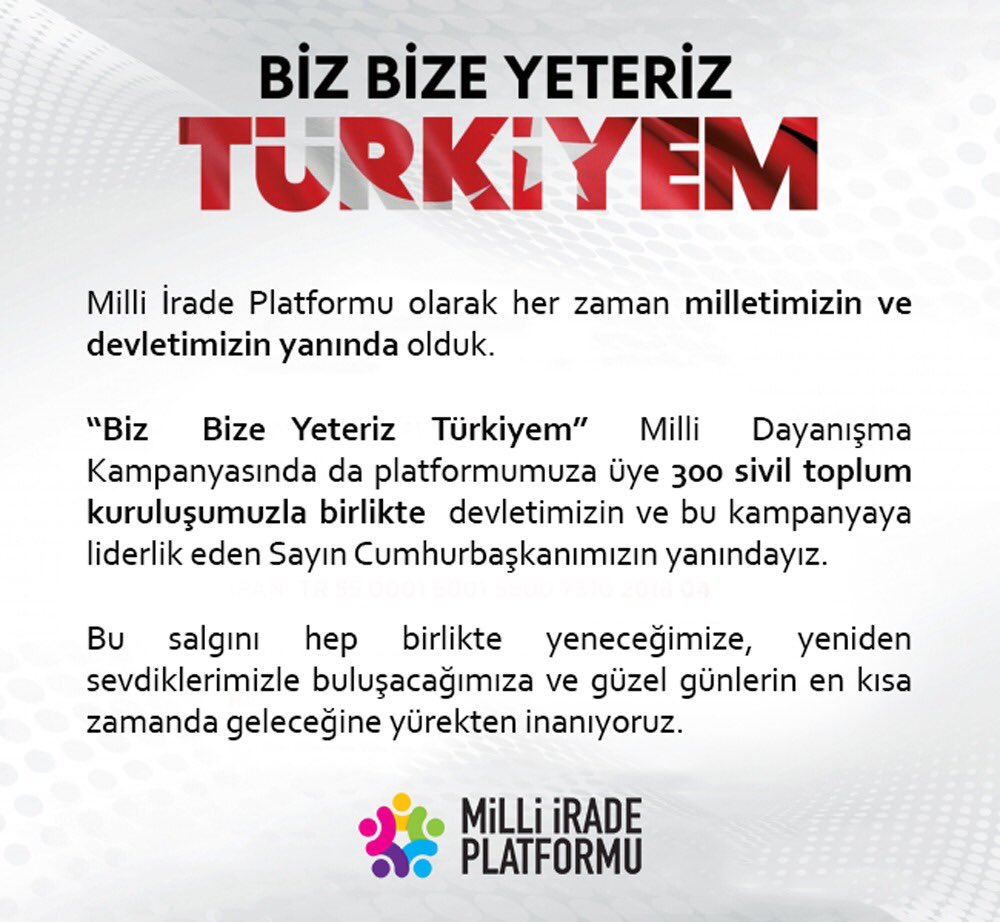 Mustafa ÖZDEMİR (@mustafazdemr13) on Twitter photo Dostlarım; bizim duruşumuz belli : #BizBizeYeterizTürkiyem
Milli İrade Platformu olarak devletimizin ve bu kampanyaya liderlik eden Muhterem Cumhurbaşkanımızın yanındayız.! <a href="/mehirvakfi/">Mehir Vakfı</a> <a href="/milliiradeplatf/">Milli İrade Platformu</a> Dostlarım; bizim duruşumuz belli : #BizBizeYeterizTürkiyem
Milli İrade Platformu olarak devletimizin ve bu kampanyaya liderlik eden Muhterem Cumhurbaşkanımızın yanındayız.! <a href="/mehirvakfi/">Mehir Vakfı</a> <a href="/milliiradeplatf/">Milli İrade Platformu</a>