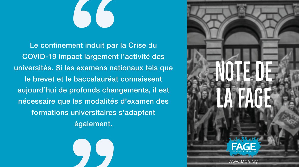 La_FAGE's tweet photo. [Note de la FAGE] 📢

Au vu des modifications des modalités de contrôles des connaissances (MCC) pour les examens dans l'enseignement supérieur, voici les demandes de la #FAGE pour assurer l'égalité entre toutes et tous 🤝

+ d'infos ➡️ https://t.co/FG6bT1VG8L https://t.co/bumJHXxCym